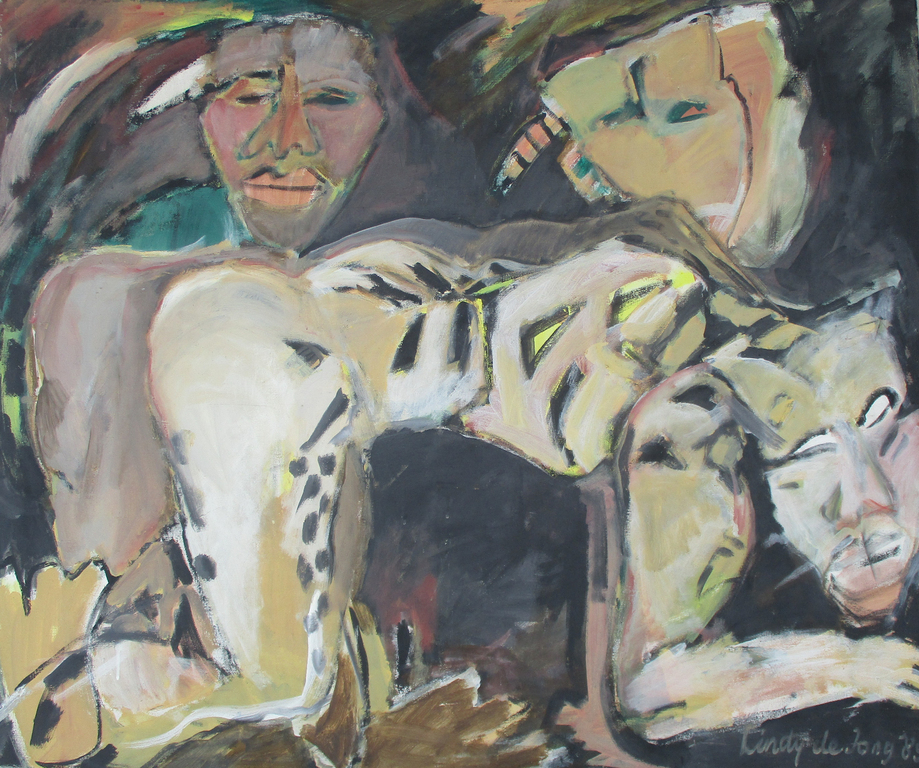 Lindy de Jong, Groot olieverf op doek, Zonder titel kopen? Bied vanaf 150!