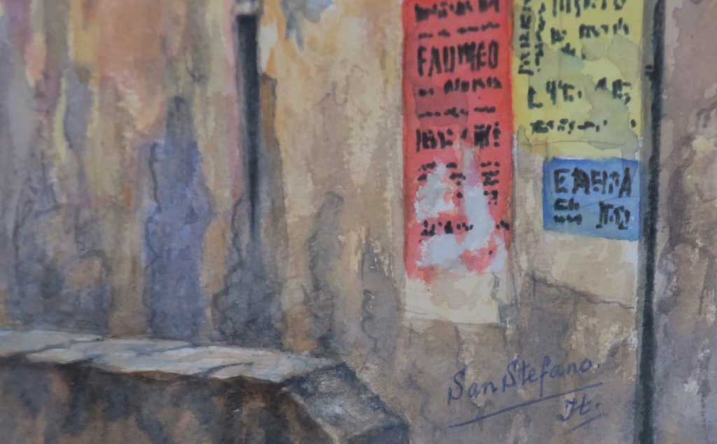 Jan P.A. de Vries: Aquarel, San Stefano - Ingelijst kopen? Bied vanaf 1!