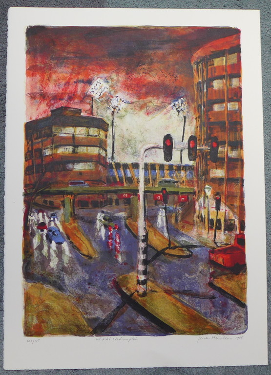 Utrecht, Stadionplein, litho oplage 103/135 verkocht voor € 40!