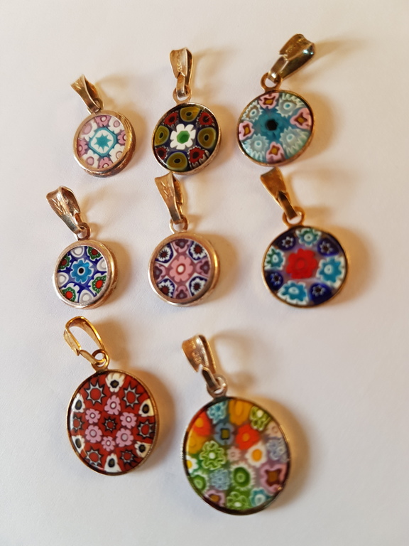 Lot 8 murrine veneziane zilver 925 en goud 18 kt kopen? Bied vanaf 40!