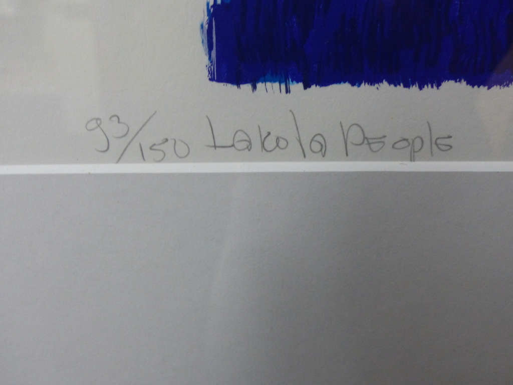 Frank Lejeune,Zeefdruk op papier,Ingelijst,Lakota people kopen? Bied vanaf 150!