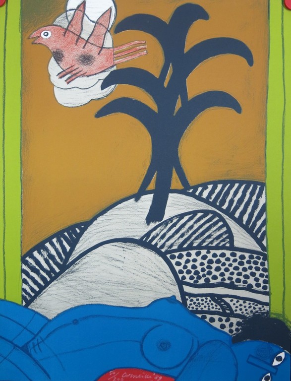 Corneille: Litho, Vrouw en vogel verkocht voor € 150!