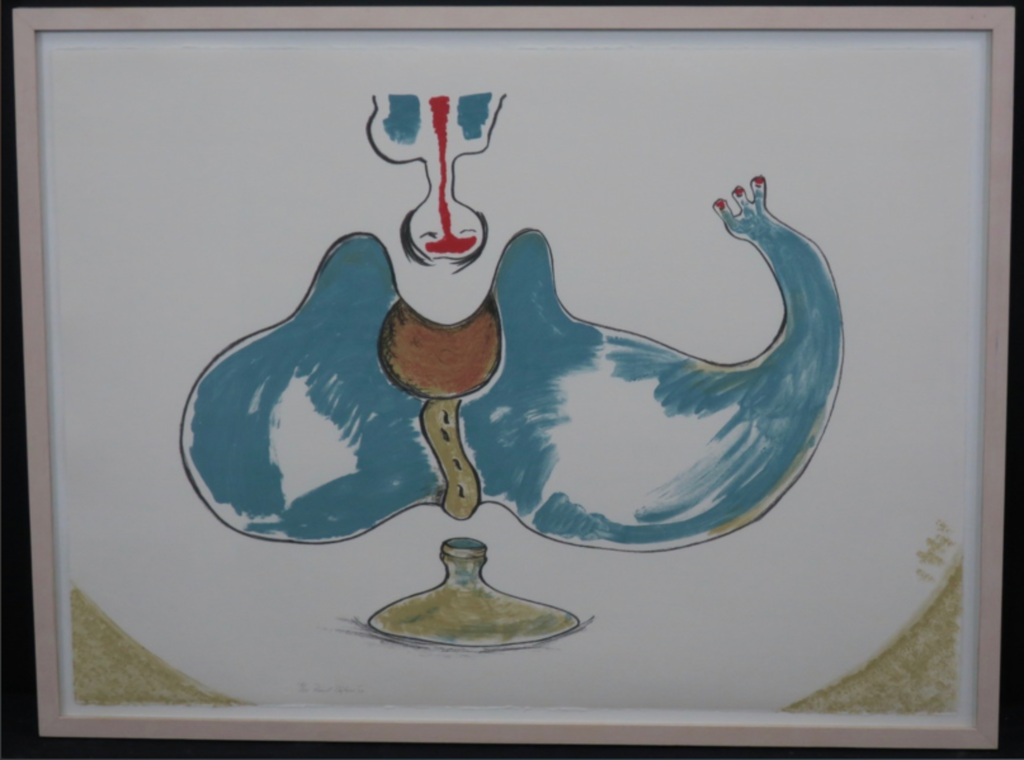 Ruud Dijkers: Litho, Z.T. (blauw) - Ingelijst kopen? Bied vanaf 1!