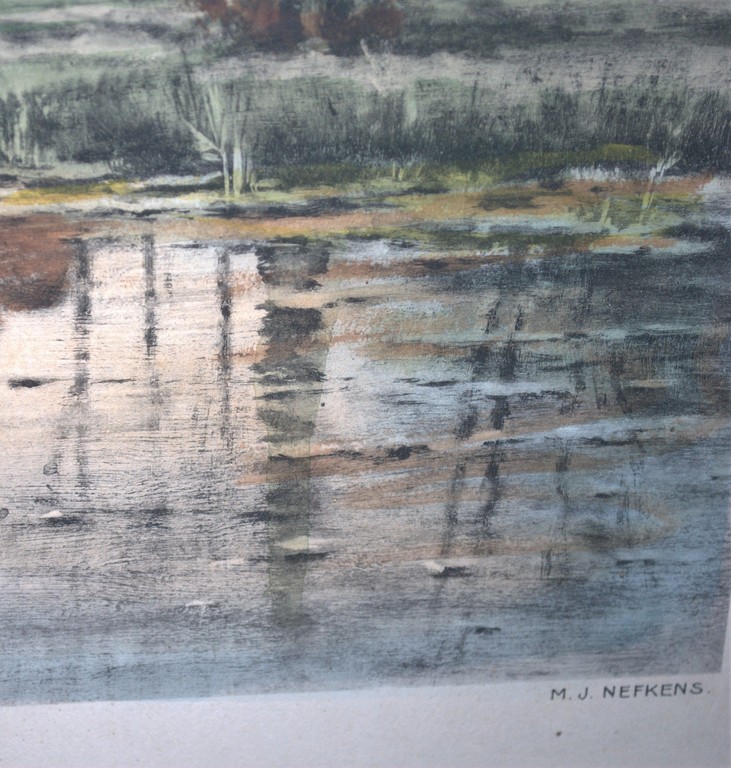 Najaarsstemming - handgekleurde litho topkwaliteit - leerling HW Mesdag kopen? Bied vanaf 40!