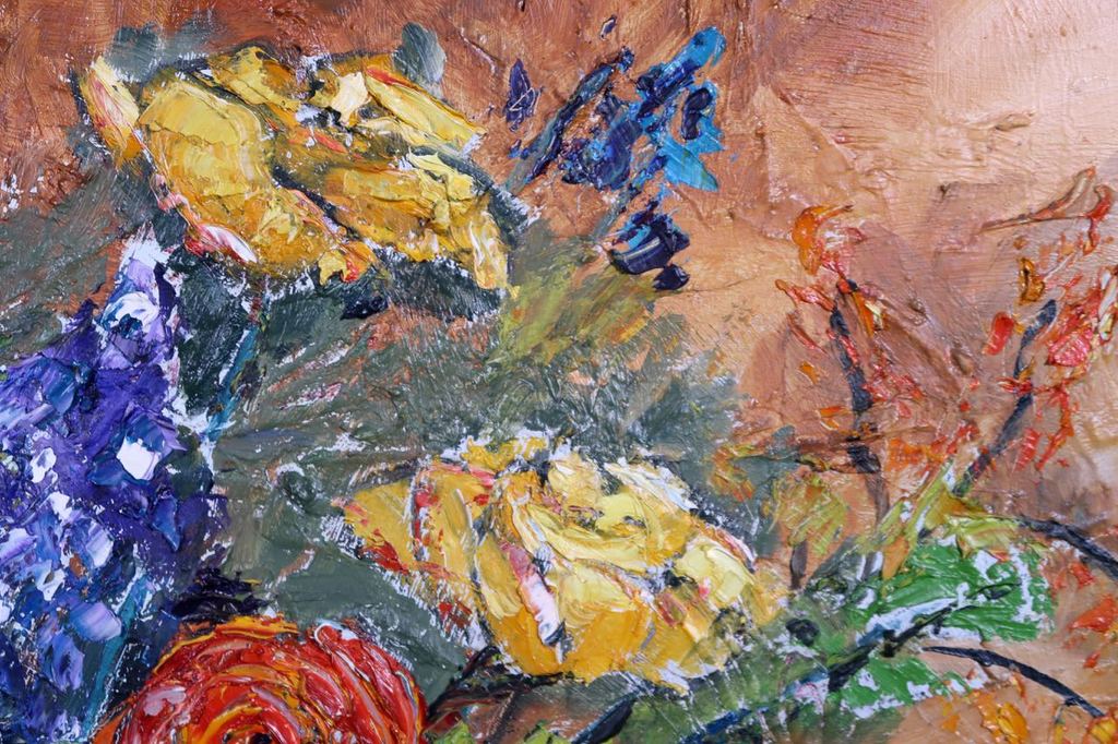 Franca Muller Jabusch: Olieverf op doek, Bloemen kopen? Bied vanaf 60!