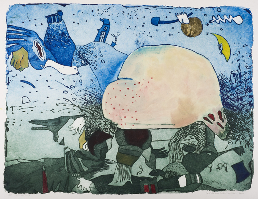 Connection I - kleurets met bladgoud verkocht voor € 175!