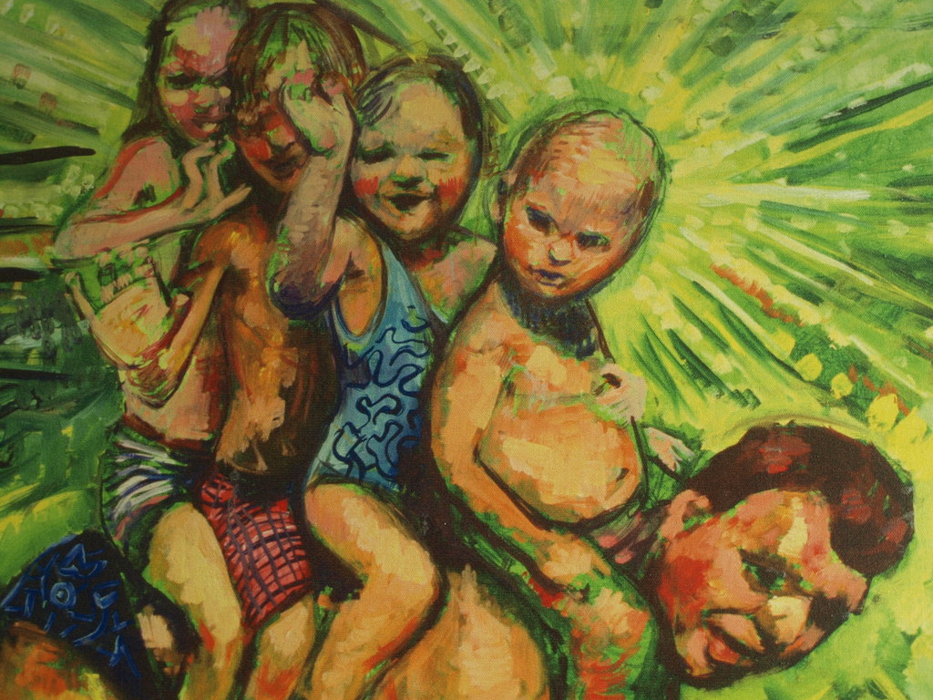 Jurriaan van Hall : Giclée op doek – Paardje rijden – 80 x 80 cm - 1999 verkocht voor € 75!