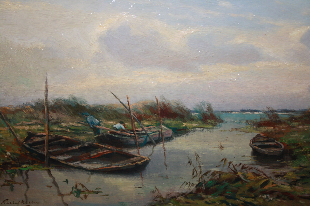 R KLEIN - POLDER MET VISSERS EN HUN BOTEN AAN HET WERK verkocht voor € 51!