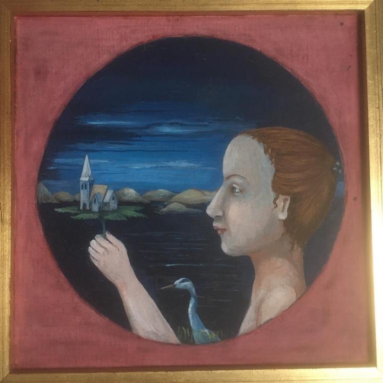 Onbekende Kunstenaar - Het meer van Bled - Naief Joegoslavisch - gesigneerd.1977 verkocht voor € 61!