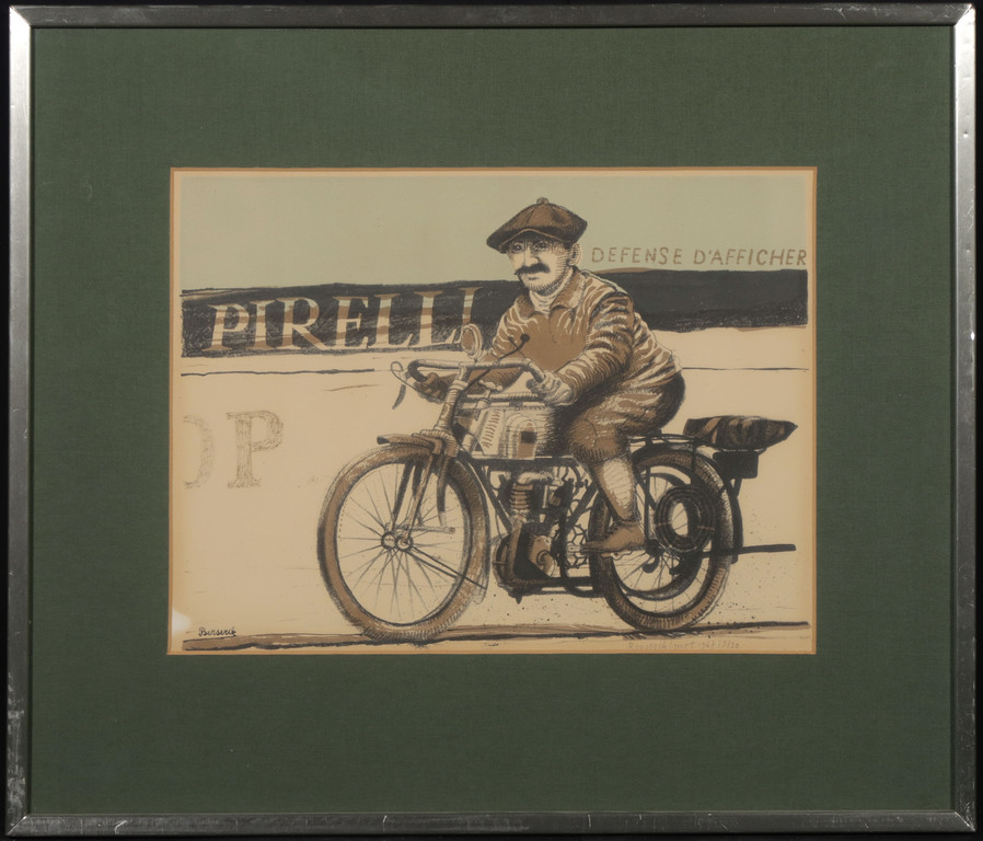 Herman Berserik: Litho, Motorfietser - Ingelijst  kopen? Bied vanaf 60!