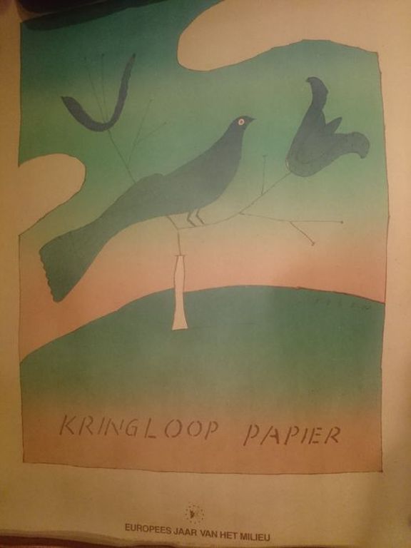 Europees Jaar van het Milieu - in druk gesigneerde litho - 1987 kopen? Bied vanaf 45!