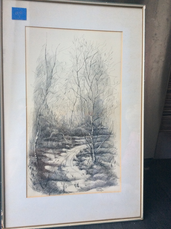 Gert Fober litho tekening op papier ingelijst kopen? Bied vanaf 1!