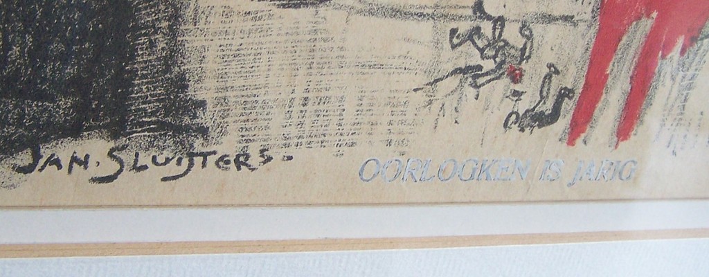 JAN SLUIJTERS  -  Litho   'Oorlogken is jarig' kopen? Bied vanaf 30!