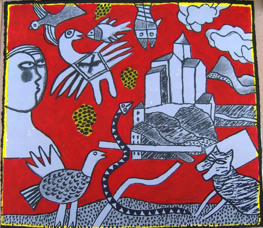 Corneille: Schitterende lithografie E.A. uit 2009 verkocht voor € 350!