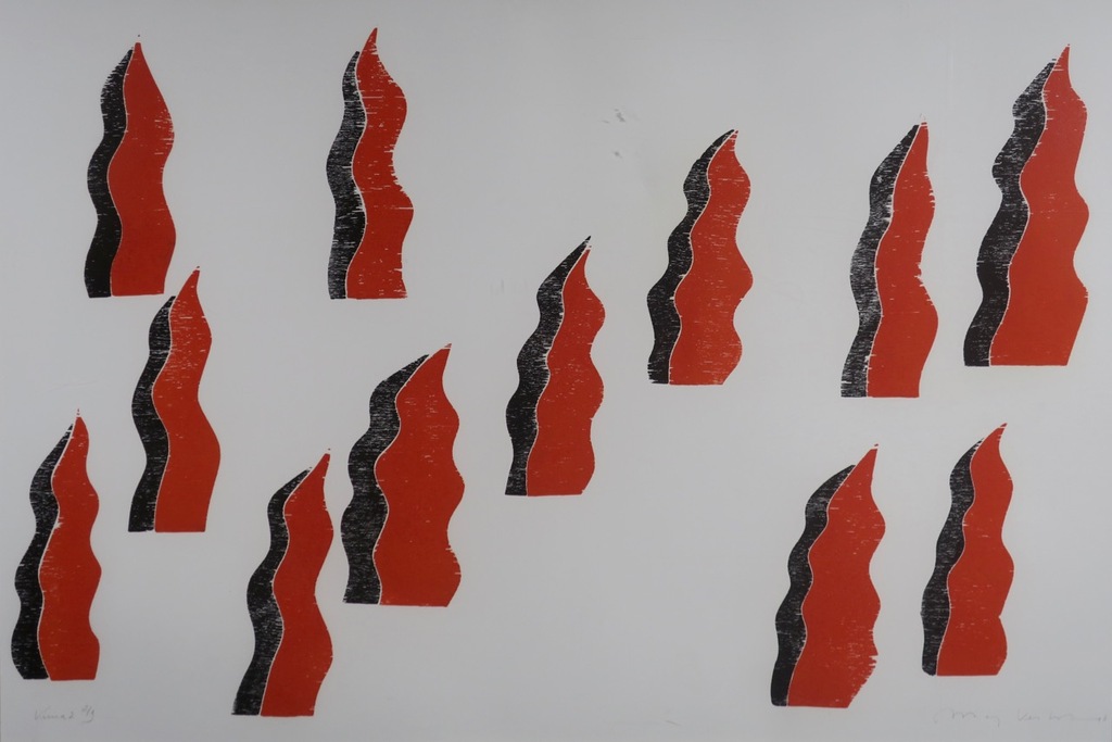 Marijke Verhoef: Houtsnede, Vuur 2 - Ingelijst (Groot) kopen? Bied vanaf 1!