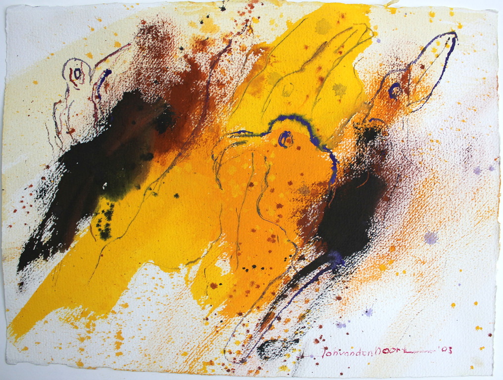 JOHANN VAN DEN NOORT, “Nesting birds” 2003, gouache kopen? Bied vanaf 20!