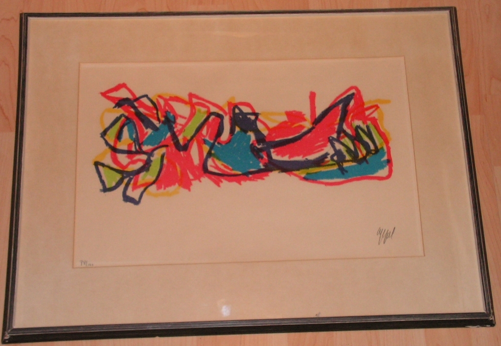 Karel Appel - lithografie - Abstracte compositie - oplage 100 kopen? Bied vanaf 450!