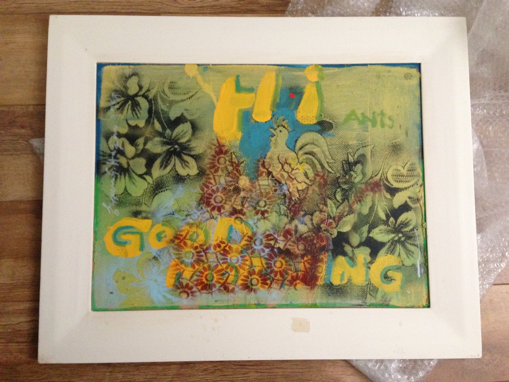 Espen Greger Hagen - 'Hi, Good morning' - mixed media op paneel verkocht voor € 130!