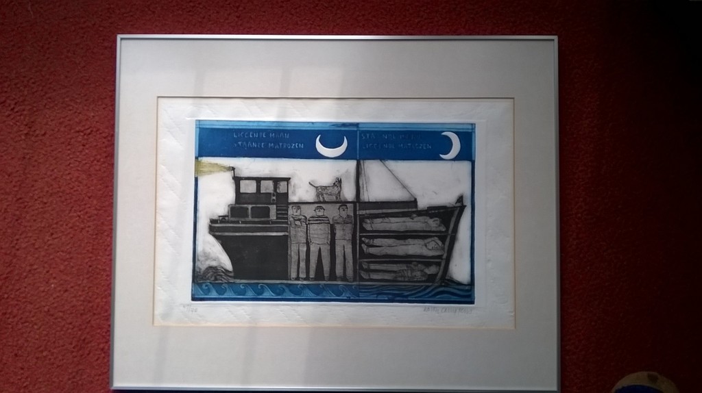 Karin Campfens, kleurenets, Spreuk: liggende maan, staande matrozen...... kopen? Bied vanaf 25!