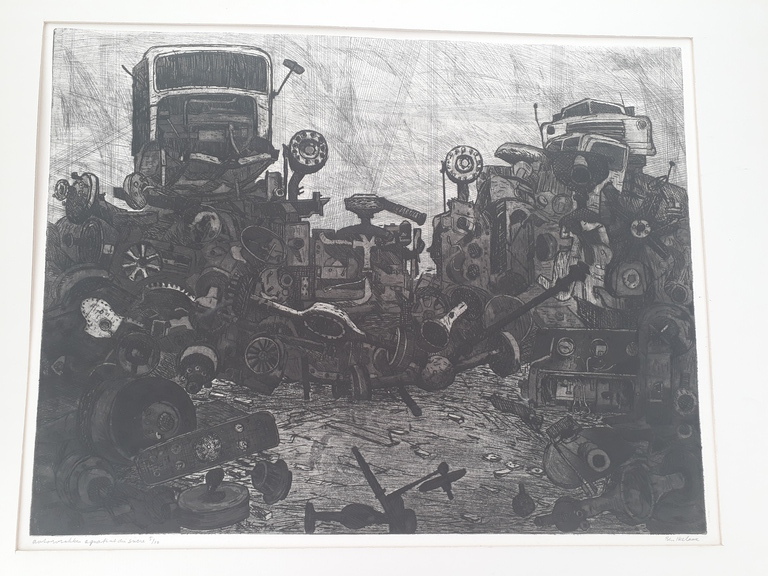 Ben Ikelaar: Aquatint autowrakken Du Suare kopen? Bied vanaf 50!