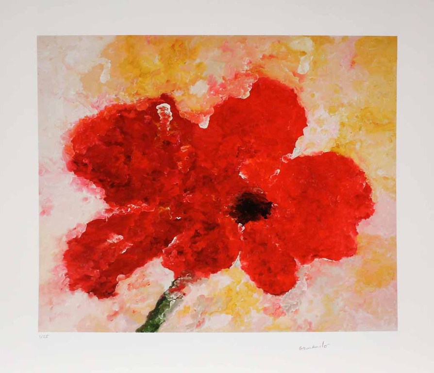 Armando - Blume - Zeer kleurrijke giclee (oplage 25 stuks) Handgesigneerd. kopen? Bied vanaf 129!