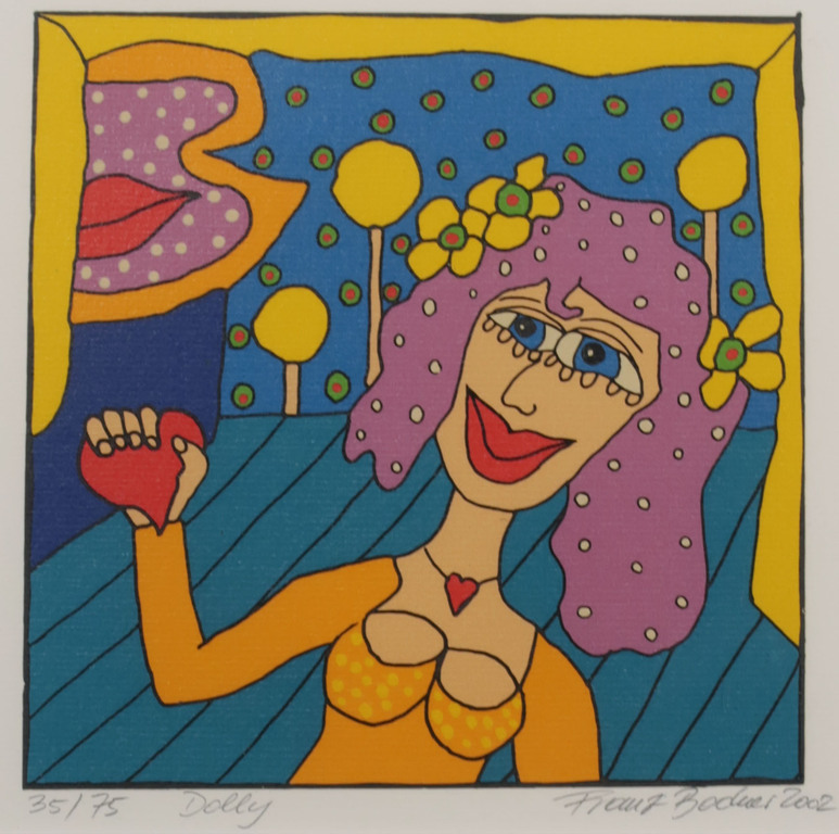Franz Bodner: Zeefdruk, Dolly - Ingelijst kopen? Bied vanaf 1!