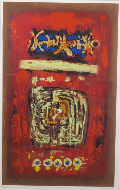 Hans Vanhorck: Zeefdruk, Labyrinth - Ingelijst kopen? Bied vanaf 35!