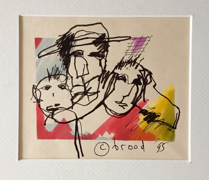 HERMAN BROOD, originele tekening op papier 'Friends' verkocht voor € 171!
