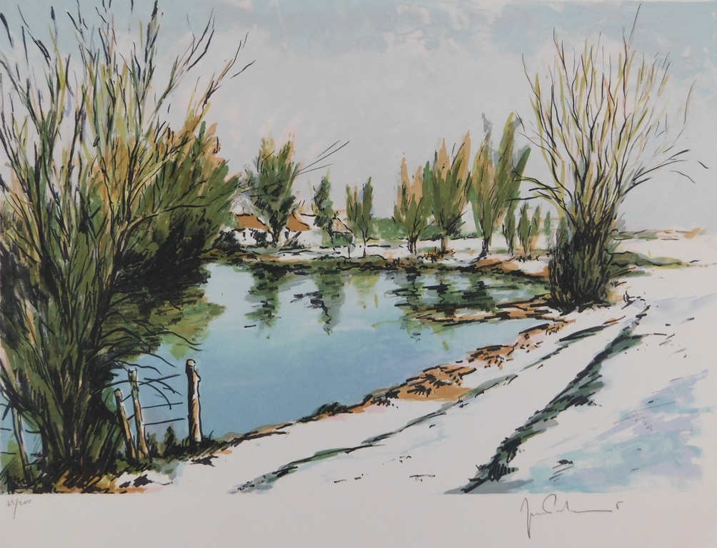 Jean-Pierre Laurent - Jean-Pierre Laurent - Kleurenlitho - La paysage Normandië kopen? Bied vanaf 10!