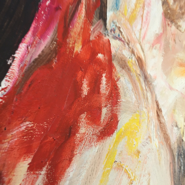 ANTON MARTINEAU Dikke olieverf op doek  Titel:Verse bloemen voor de dame kopen? Bied vanaf 999!