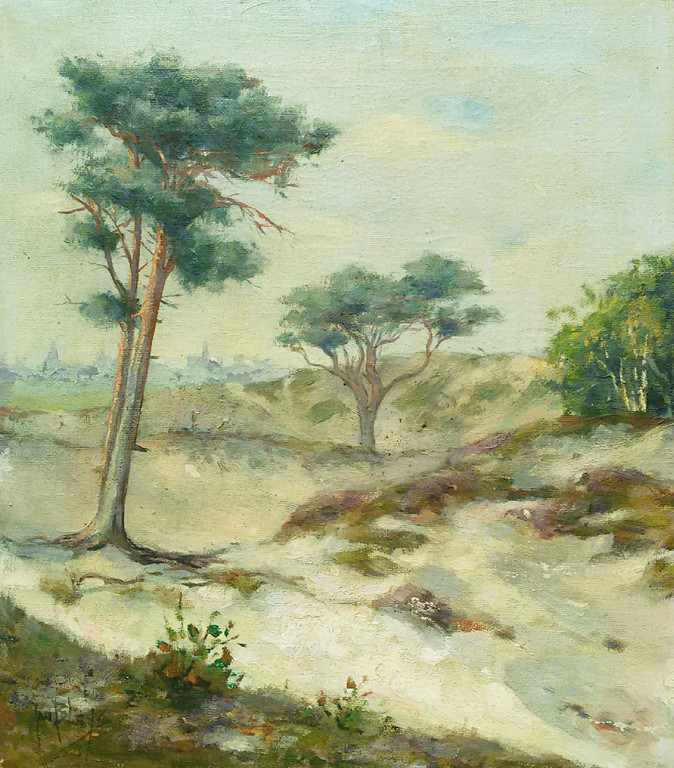 Jan Bleys - Duinlandschap, olieverf op doek (mooi ingelijst) kopen? Bied vanaf 50!