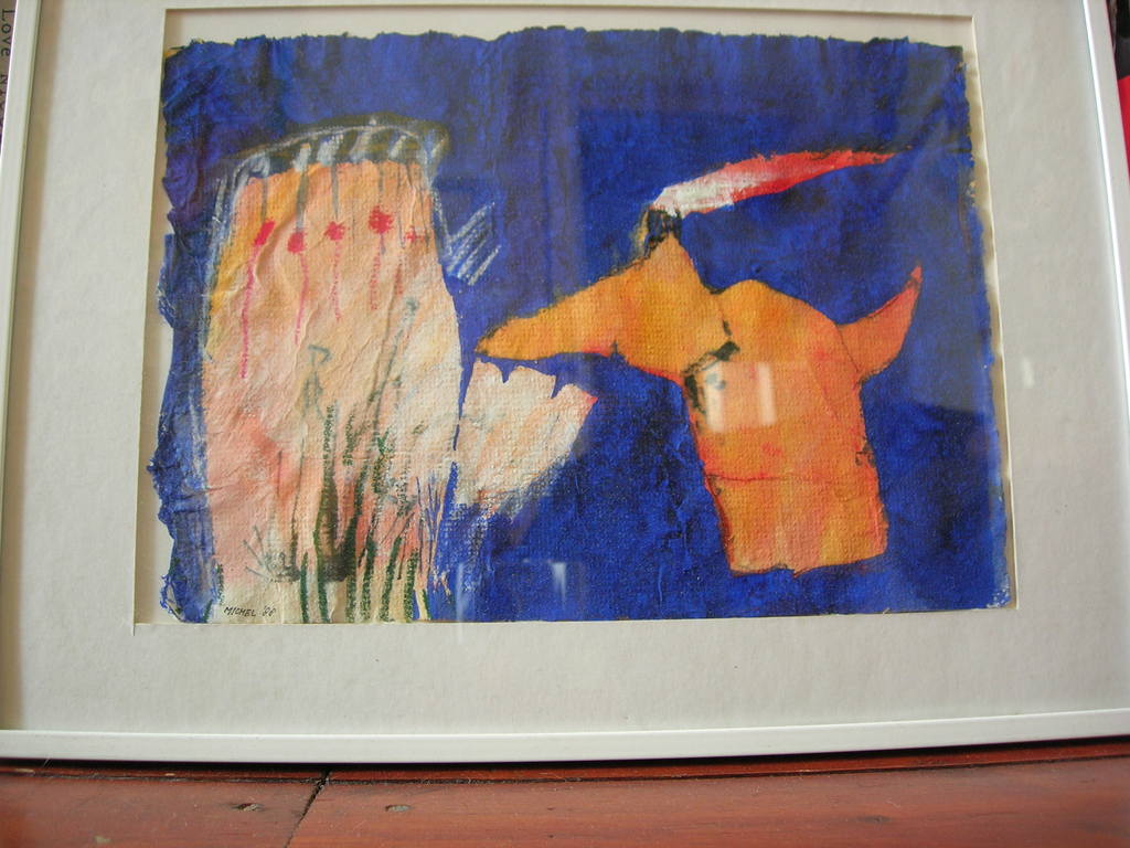 Michel F. van Overbeeke, gemende techniek op papier, z.t. verkocht voor € 95!