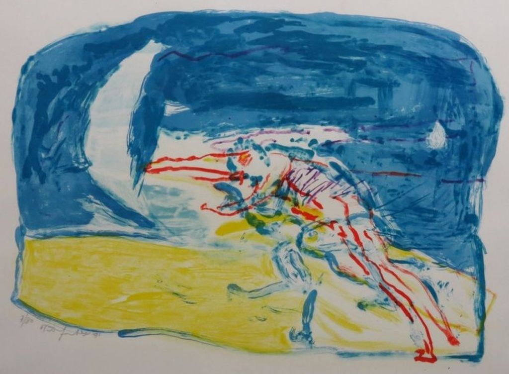 PIETER DEFESCHE Litho  HEMELS EN AARD uit 1991 verkocht voor € 65!