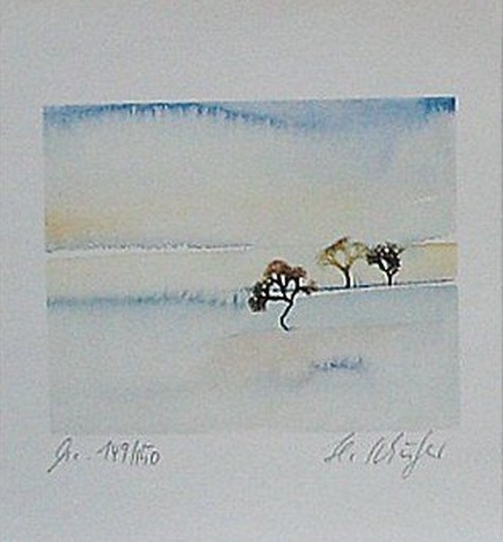 "Artists of the World", o.a. Rolf Meyn: Vier lithografien, Natuur kopen? Bied vanaf 20!