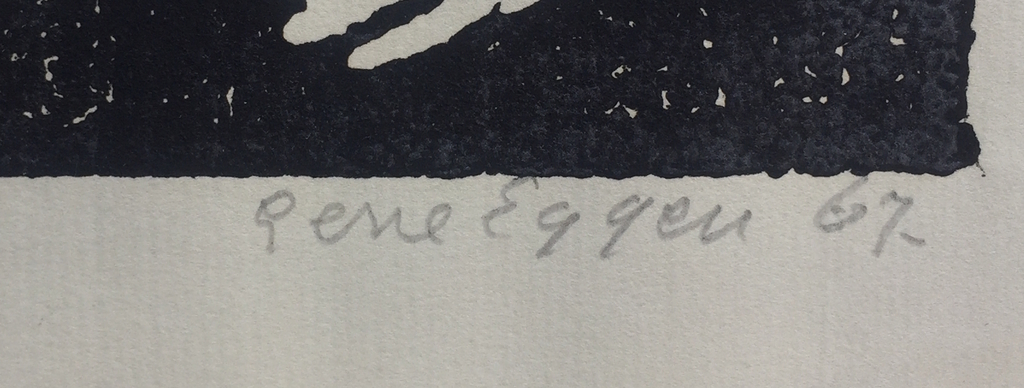 Gene Eggen, houtsnede, zonder titel kopen? Bied vanaf 40!