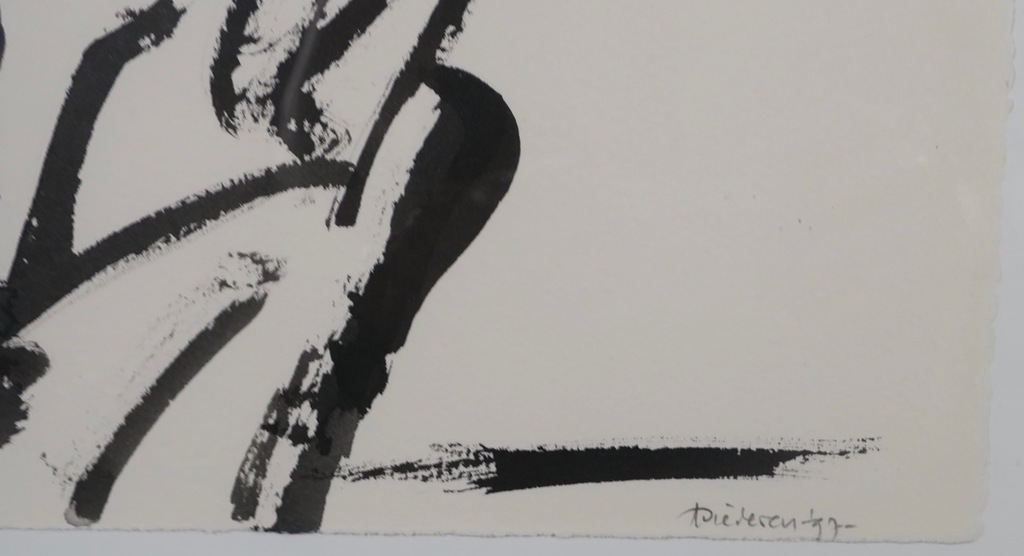 Jef Diederen: Inkttekening, Z.T. Figuur - Ingelijst kopen? Bied vanaf 150!
