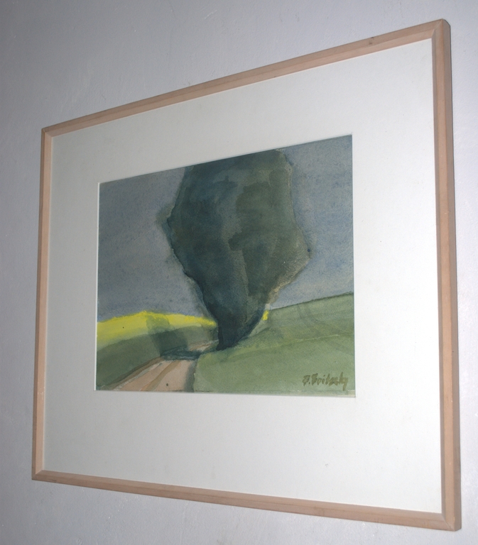 Noordfrans landschap met boom - aquarel - gesigneerd en mooi ingelijst kopen? Bied vanaf 39!