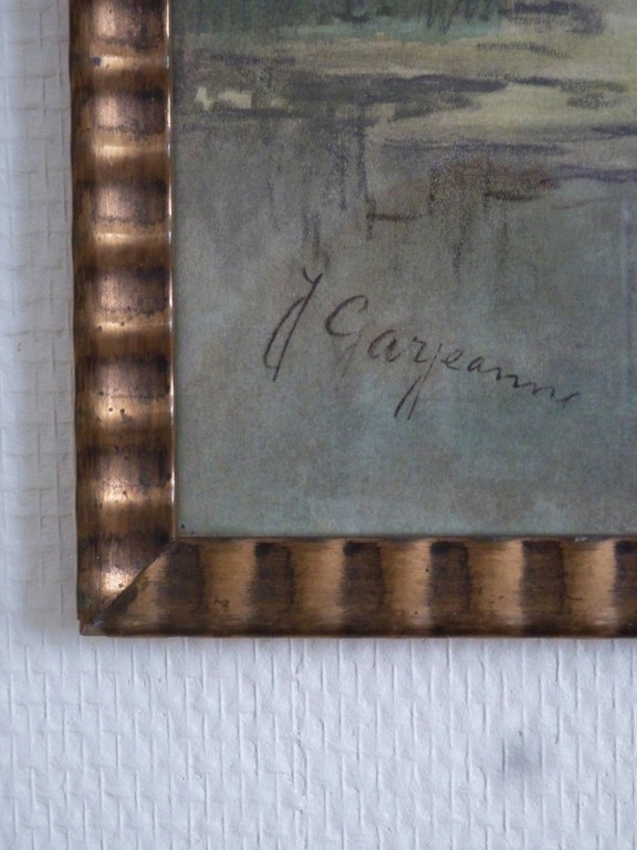 Boerderij aan het water, J.J. Garjeanne, gemengde techniek kopen? Bied vanaf 30!