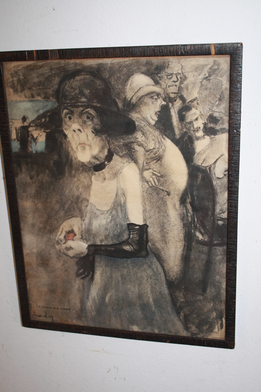 JANE AUSCHER - la dame en vert - litho uit le baccara kopen? Bied vanaf 50!