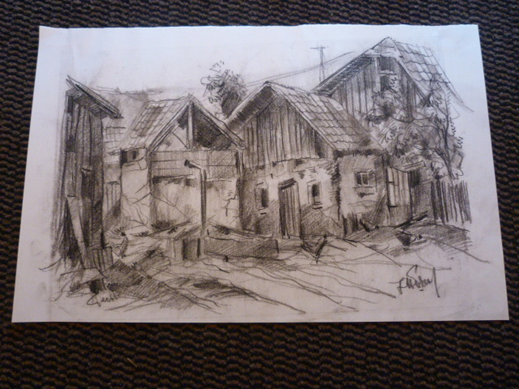 Jobst Heinrich Frese ( 1914 - 1986 ) - 4 x  tekening/aquarel kopen? Bied vanaf 1!