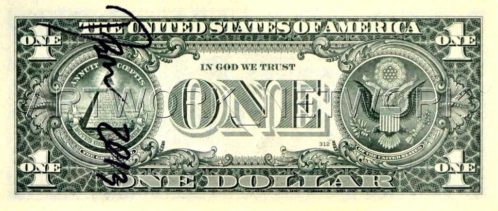 DEATH NYC - Original 1 $ Dollar Signed and Dated 2013 "Spray V Yellow" kopen? Bied vanaf 1!