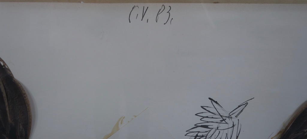 Carel Visser: Gemengde techniek op papier, Hanen - Ingelijst (Groot) kopen? Bied vanaf 500!