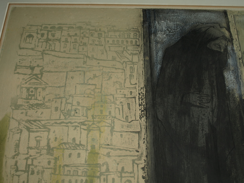 Ru van Rossem (1924-2007) : Ets en reliëfdruk – “Cara Italia” – Ingelijst - 1984 kopen? Bied vanaf 150!