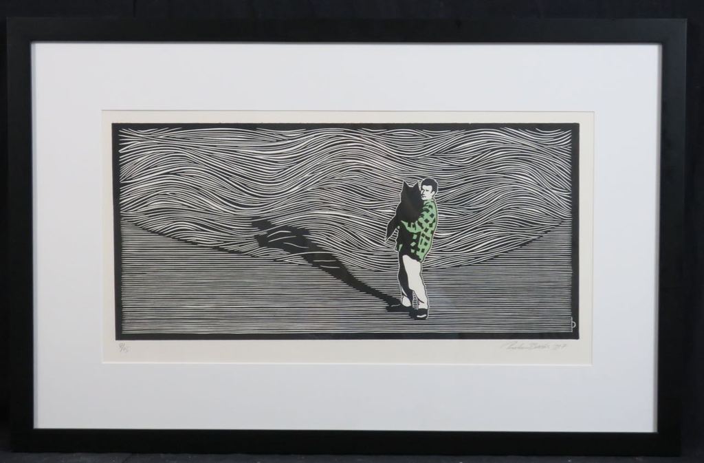 Pieter Becks: Lino, Hond en ik III - Ingelijst verkocht voor € 35!