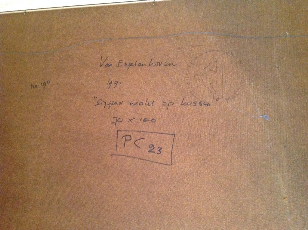 Lita van Engelenhoven: groot schilderij : liggend naak op kussen 1991 kopen? Bied vanaf 99!