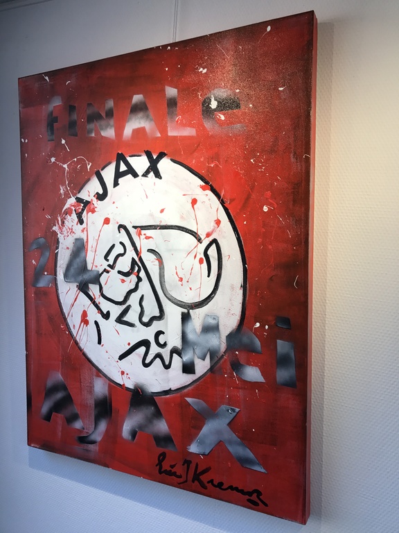 ERIC JAN KREMER AJAX 3 D Doek-Gesigneerd  en gevernist ! kopen? Bied vanaf 1!