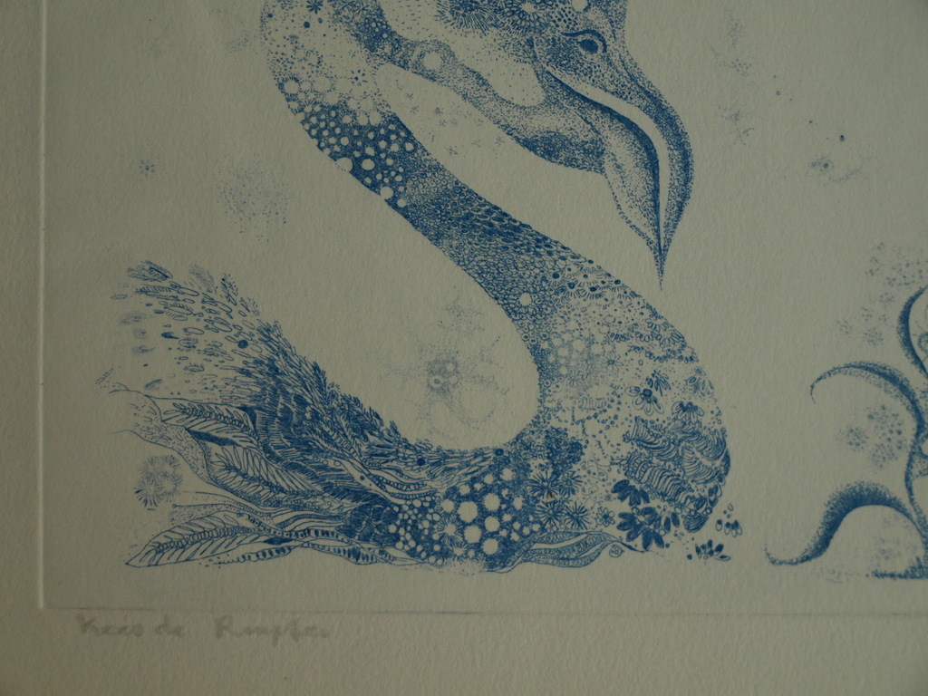 Kees de Ruijter : Ets , Blauwe vogel – gesigneerd - ca 1980 kopen? Bied vanaf 10!