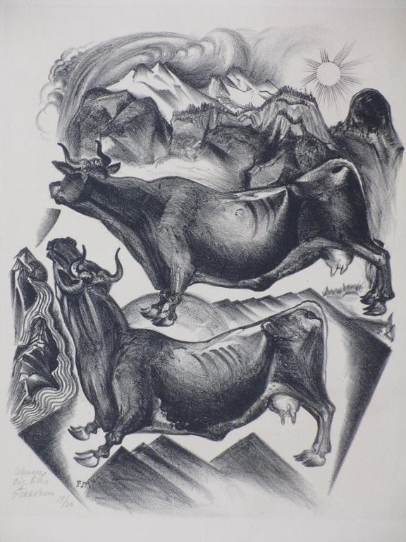 Fokko Mees, Alpenvee, Litho verkocht voor € 70!