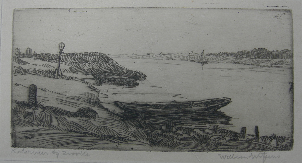 Willem Witjens, ets: Katerveer bij Zwolle kopen? Bied vanaf 5!