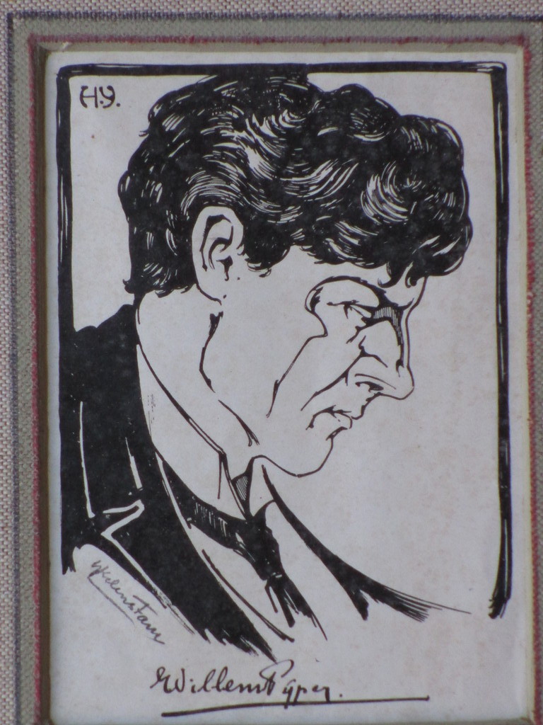 Hendrik IJkelenstam, Portret van Willem Pijper, Inkttekening kopen? Bied vanaf 40!